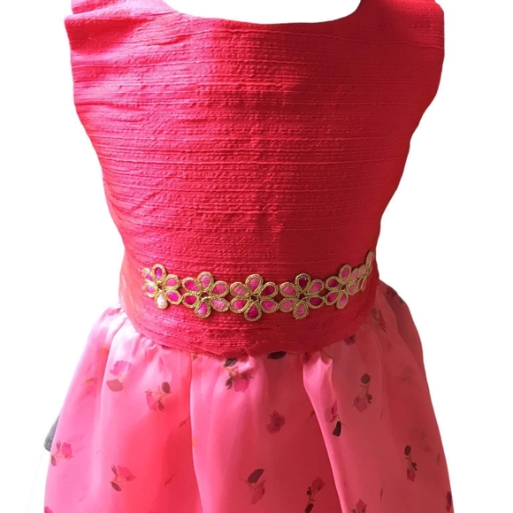Hot pink all silk girls dress sz 3t